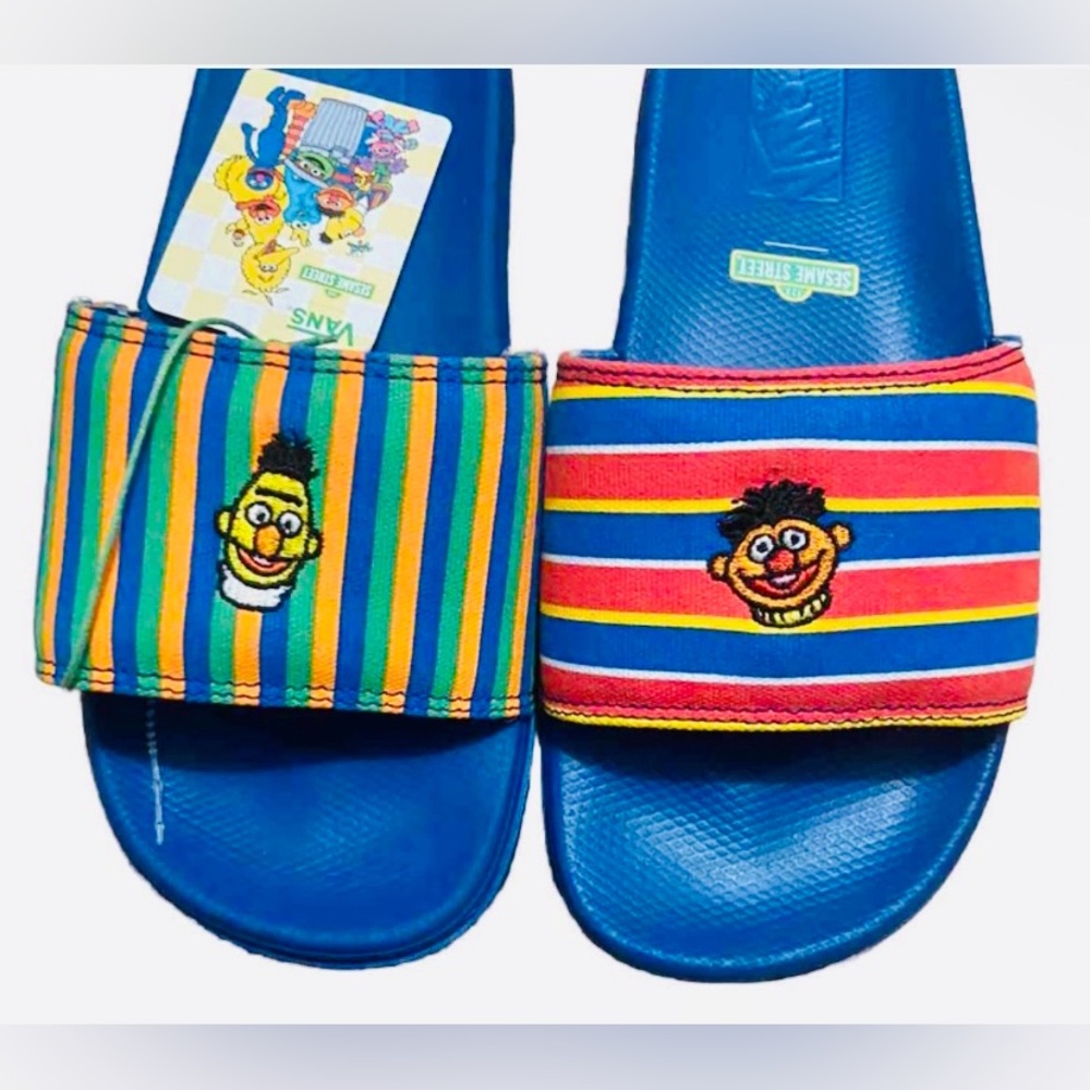 Vans Sesame Street Bert Ernie Slides Blue La Costa Sandal Men’s Checkered Unisex - Picture 5 of 10